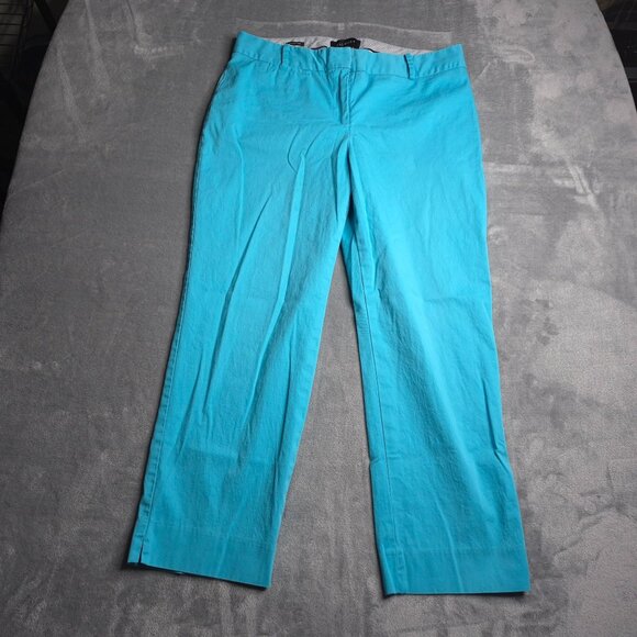 Talbots Womens Signature Cropped Pants 10 Blue Straight Leg Stretch - Picture 3 of 8